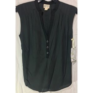 NWT Black/Grey Sleeveless V-Neck Top CONVERSE Sz M